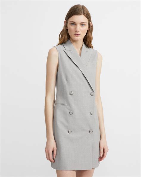 Stretch Wool Sleeveless Blazer Dress