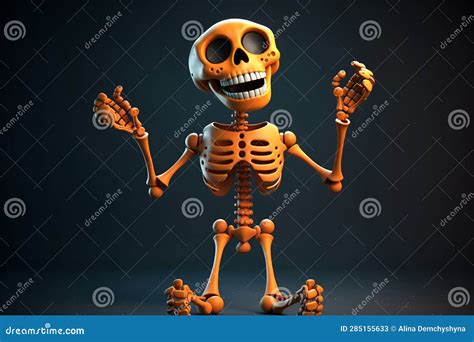 Skeleton Dancing, Halloween Stock Illustration - Illustration of card, cartoon: 285155633