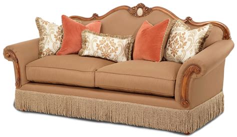 Cortina Wood Trim Camelback Sofa, Aico Furniture, 65815-ANGLD-28