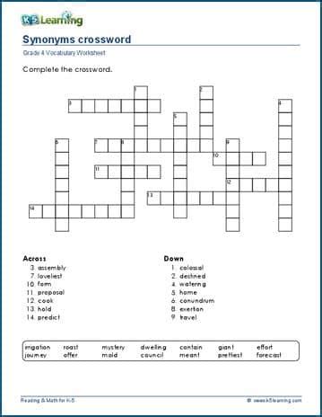 Easy Crossword Puzzles With Word Bank