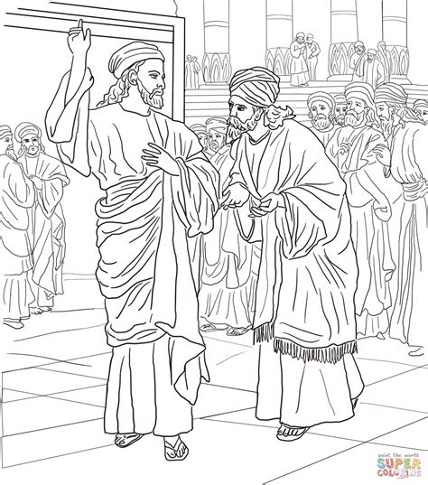 Pharisees and Sadducees Question Jesus coloring page | Free Printable ...