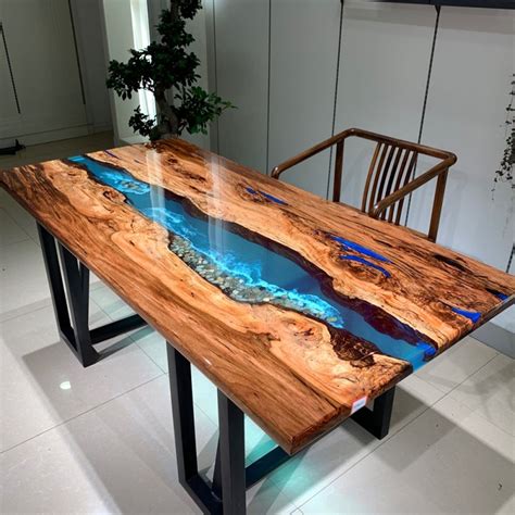 Custom Epoxy Resin Rock Ocean Wave Resin Coffee Table Wood | Etsy