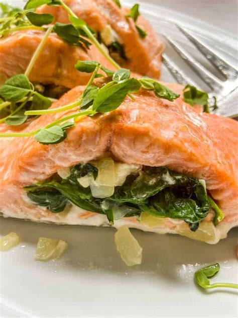 Spinach Feta Stuffed Salmon - This Healthy Table