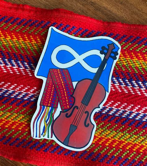 Métis Sash Flag and Fiddle Sticker - Etsy