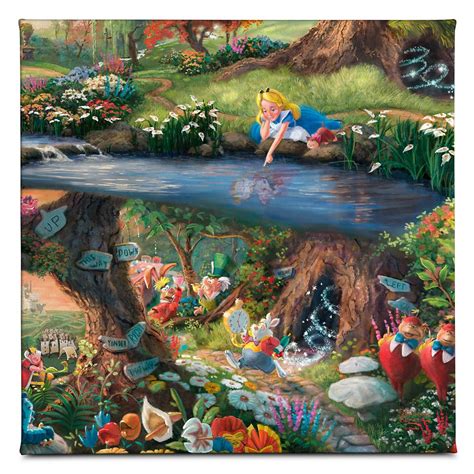 ''Alice in Wonderland'' Gallery Wrapped Canvas by Thomas Kinkade Studios | Disney Store | Alice ...