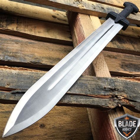 24" GLADIATOR GREEK Roman Dragon SWORD MACHETE Gladius Medieval w/ SHEATH SILVER - MEGAKNIFE