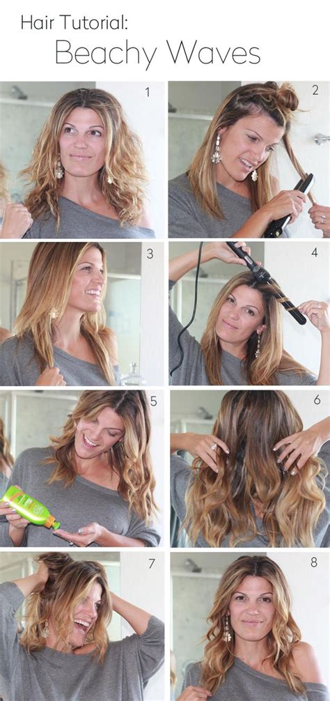 How to make beach waves hair | Saç stilleri, Kendin yap saç, Orta uzunlukta saç stilleri