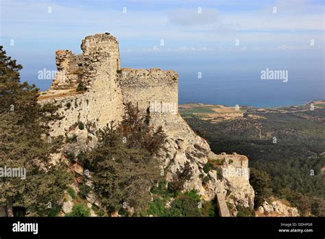 Remains of the castle of Kantara in Kantara Forest mountains, Northern ...