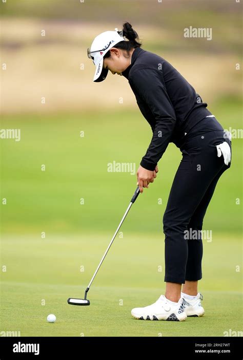 Rose Zhang on the 3rd during day four of the 2023 AIG Women's Open at Walton Heath, Surrey ...