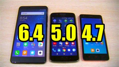 Phones 6.4, 5.0, 4.7 inches Comparison - YouTube