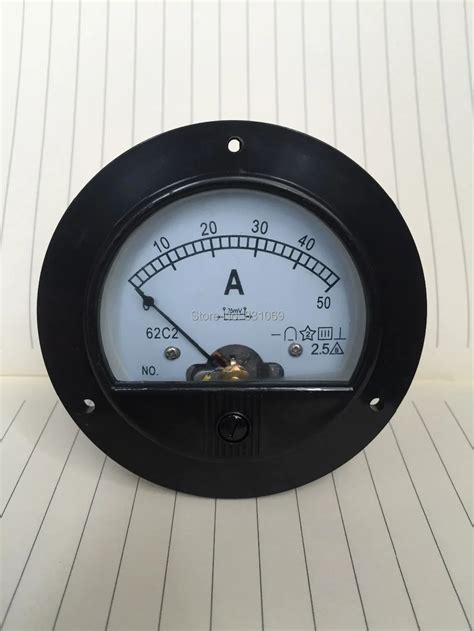 1Pcs 62C2 DC 0 50A Round Analog Amp Panel Meter Current Ammeter Brand New-in Current Meters from ...