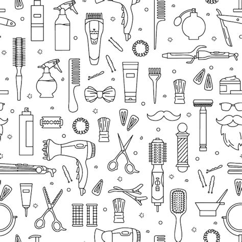 Premium Vector | Hairdressing and barbershop tools seamless pattern for beauty salon