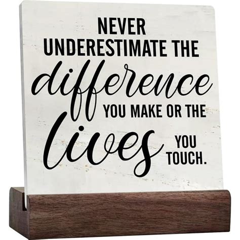 Never Forget The Difference You Make Sign Wood Desk Sign Decor Thank You Ceramic Table Sign Home ...