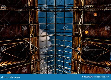 Architectural Warehouse Skylight Stock Photo - Image of brick, support: 100613242