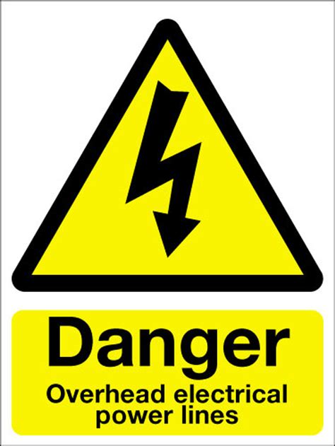 Danger overhead electrical power lines sign - Signs 2 Safety