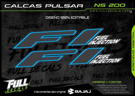 CALCAS PULSAR NS200 FI DISEÑO TIPO ORIGINAL - FULL DECALS