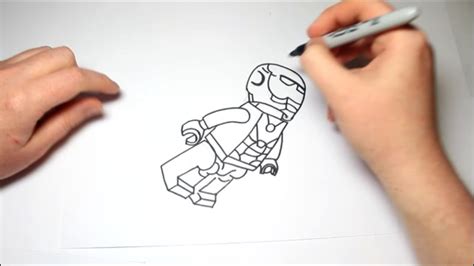 Easy How To Draw Lego Marvel Iron Man For Kids - YouTube