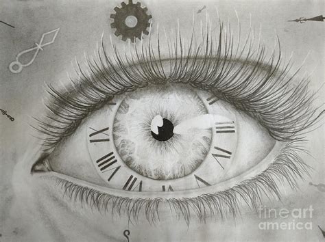 Timeless blue eye Drawing by Anica Zlatunic