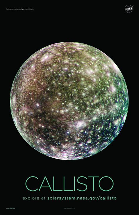 NASA CALLISTO POSTERS: Solar System Series, Jupiter Moon Art Print in 2020 | Jupiter moons, Moon ...