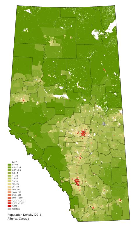 Alberta Population Density Map - Political Map Of The World