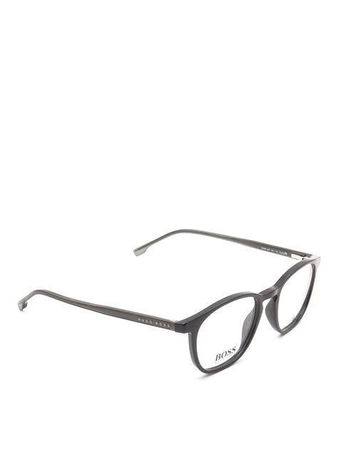 Hugo Boss Side Logo Round Glasses In Black | ModeSens