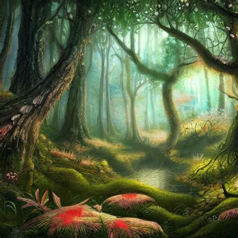 A beautiful painting of a fantasy forest, digital art, | Stable Diffusion