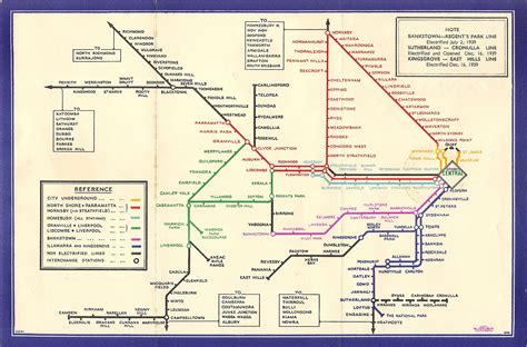 Sydney Rail Network Map from 1939 : sydney