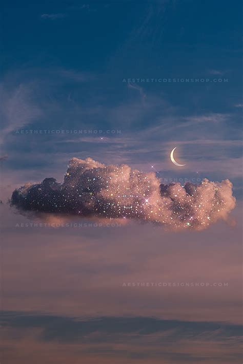 Aesthetic image of shining cloud and moon in the sky – The Aesthetic ...