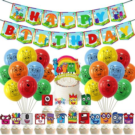 2022 New Style Ready Stock Numberblocks Happy Birthday Party Decorations Number Blocks With ...