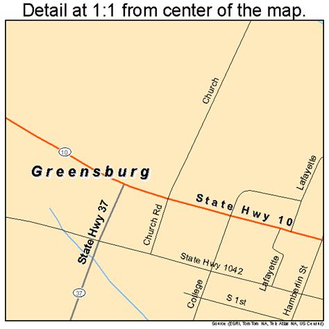 Greensburg Louisiana Street Map 2231565