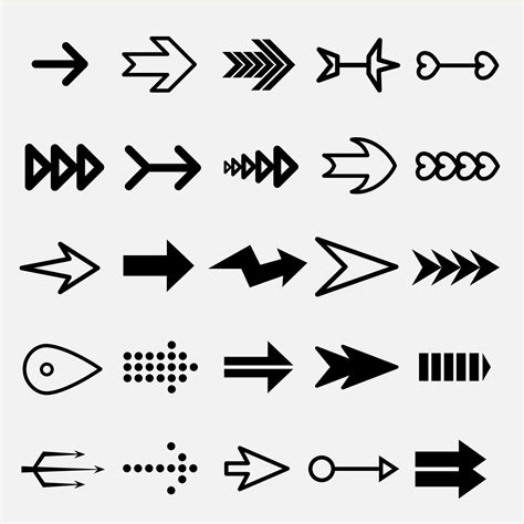 black arrow icon set vector design 5423151 Vector Art at Vecteezy