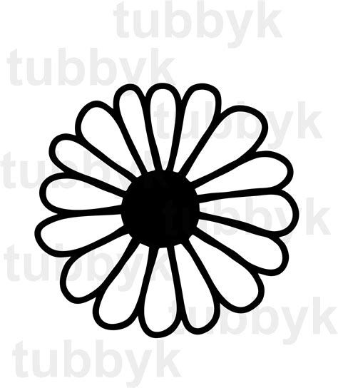 Daisy Svg Flower Svg Floral Svg Daisy Silhouette Daisy Daisy Clip ...