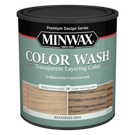 Minwax Color Wash Weathered Gray Water-Based Interior Stain (Quart) in ...