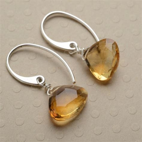 November Birthstone Earrings Citrine Earrings Golden by izuly