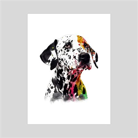 Dalmatian Puppy Watercolor Painting Portrait, an art print by Watercolorush - INPRNT