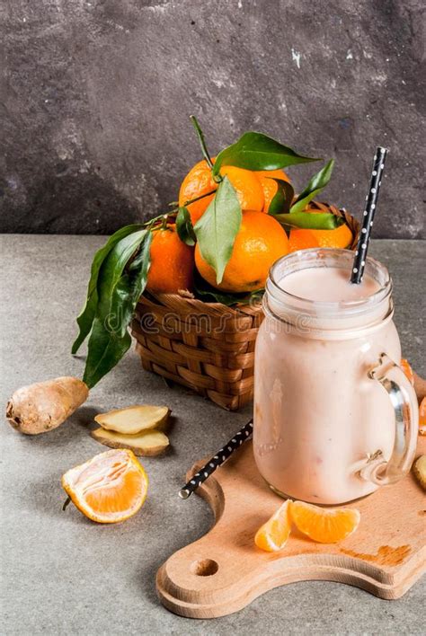 Tangerine Smoothie with Ginger Stock Image - Image of fruit, ginger: 112177589