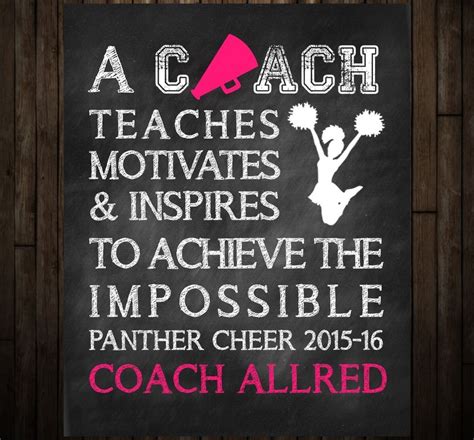 Cheer Coach Thank You Gift and Coach Keepsake, Chalkboard Art Print | Cheer coach gifts, Cheer ...