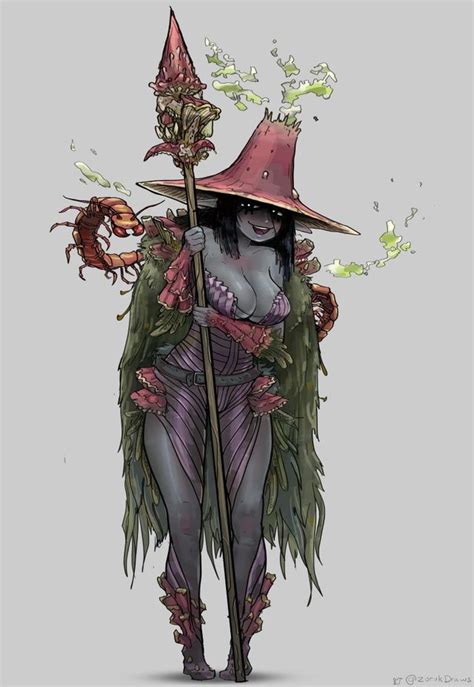 [Art] Drow Circle of Spores Druid - DnD | Character art, Dungeons and dragons characters ...