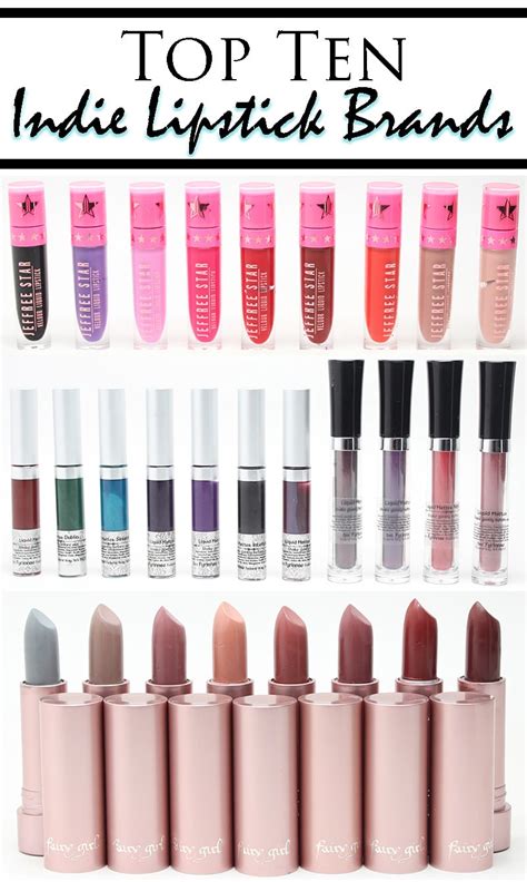 Top 10 Indie Lipstick Brands - Swatches on Pale Skin