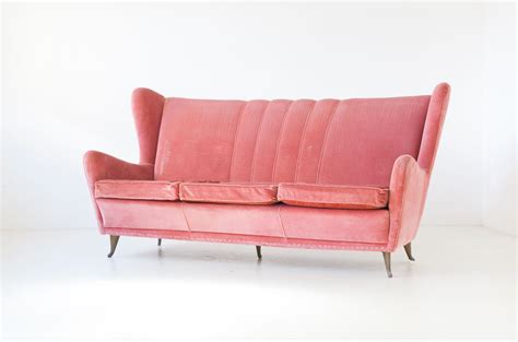 Vintage Velvet Sofa by I.S.A. Bergamo, Italy, 1950s - Design Market