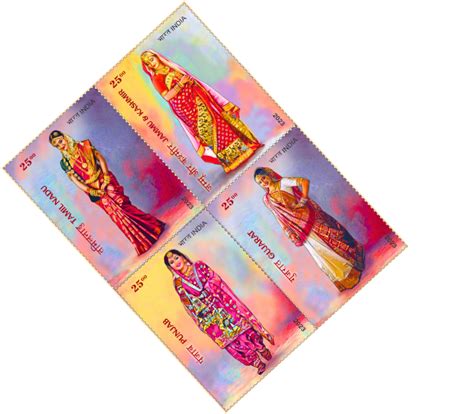 12-02-2023: Bridal Costumes of India Stamp (Set of 2 Stamps) - Buy ...