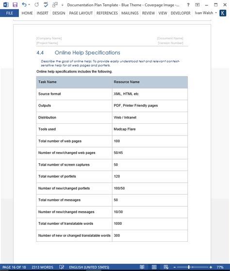 Documentation Plan Template (MS Word/Excel WBS) – Templates, Forms, Checklists for MS Office and ...