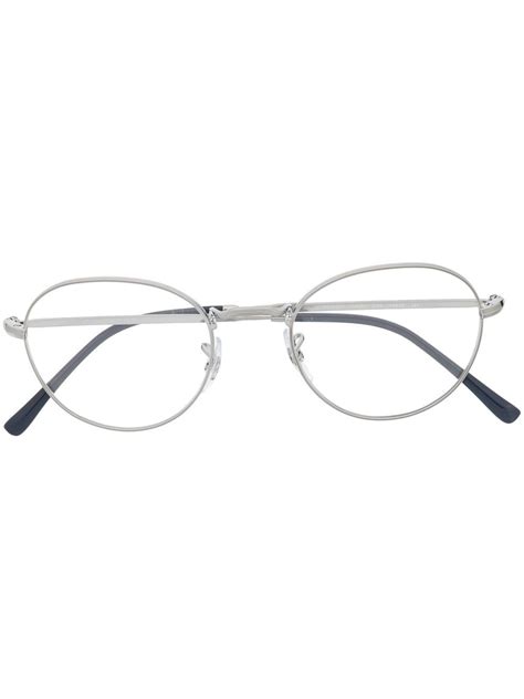 Ray-Ban logo-engraved round-frame Glasses - Farfetch