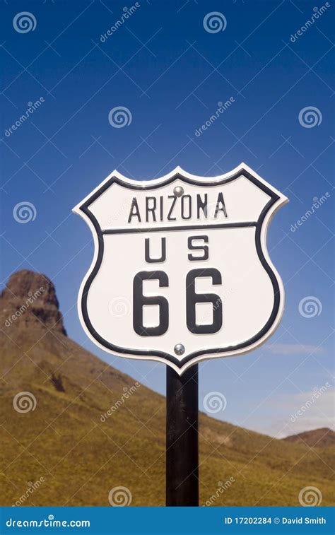 Historic Route 66 Sign in Arizona Stock Photo - Image of roadway ...