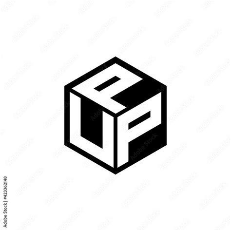 UPP letter logo design with white background in illustrator, cube logo ...