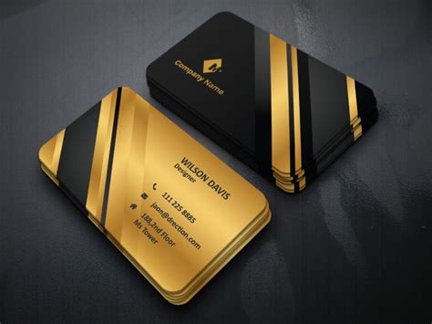 Gold Luxury Business Card Design | Business card design simple, Elegant business cards design ...