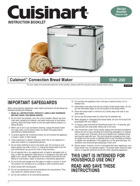 Cuisinart Bread Maker Manual | Breads | Dough