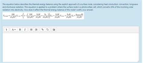 Solved The equation below describes the thermal energy | Chegg.com