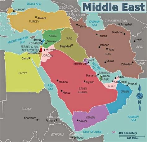 Middle East Political Map - Free Printable Maps | Maps: Middle East | Pinterest | Middle east ...