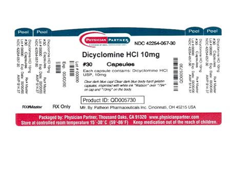 Dicyclomine Hydrochloride (Rebel Distributors Corp): FDA Package Insert ...